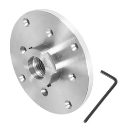 TINVHY 6 in 1-1/4 in X 8tpi Steel Lathe Faceplate Threaded Set Screw Locking Spindle for Woodworking