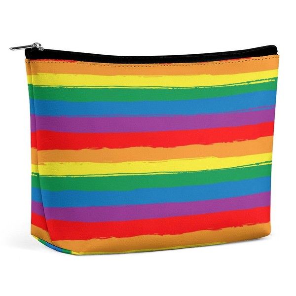 Women PU Leather Cosmetic Bag, Toiletry Storage 6.8x5.9x2.3 in Zipper