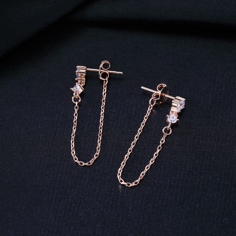 Reffeer 925 Sterling Silver Chain Dangle Earrings for Women Girls