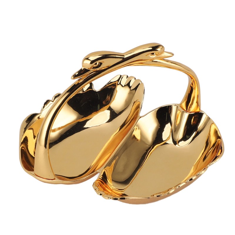 Double Fruit Plate Zinc Alloy Dual Fruit Tray Decorative Fruit