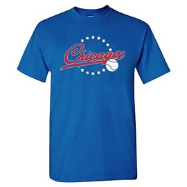Chicago Baseball Vintage Men's Fan T-Shirt (Royal Shirt, S)