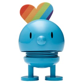 Hoptimist Rainbow Bumble, Home Decor Ornament - Danish Design, Plastic W/Metal Spring, Small- Creates Cheerful Movement- (Turquoise)