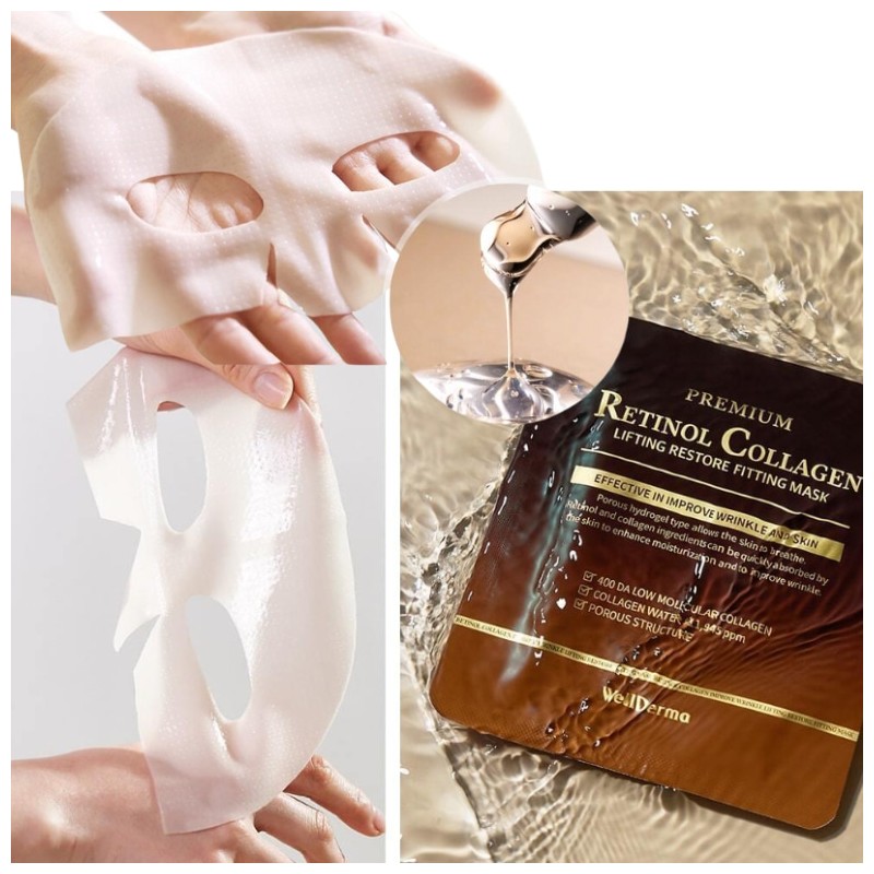 WELLDERMA Fitting Mask Pack 25g*4ea [Retinol Collagen/Cica Treatment Repair/PDRN Exosome