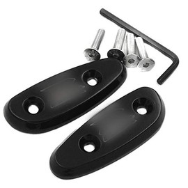 HASkulle AfterMokit Replacement Mirror Block Off Base Plates for Suzuki GSXR600 2001-2005 GSXR750 2000-2005 GSXR1000 2001-2004 with Engraved GSXR Black