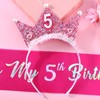 Vovii Birthday Girl Headband with Pearl & Sash Set for