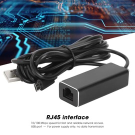 Qiilu Adaptador Ethernet a Firestick Adaptador de Red Aleación de Aluminio, Abs Micro USB a Rj45 Adaptador Ethernet 10 100Mbps Transmisión de Conversión para TV Sticks