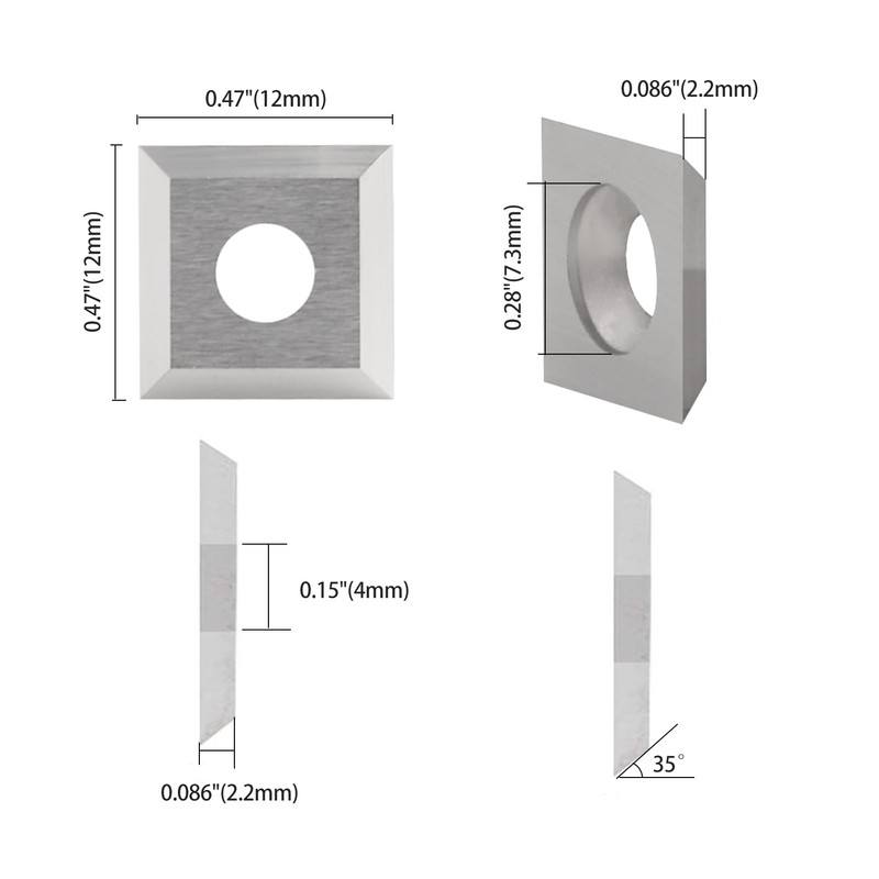 Indexable Cutting Plates, Reversible Blade, Pack of 10 Replacement Blades,