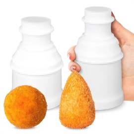 XoeLLe 2 Pieces Onigiri Mould, 2 Mould Arancini Maker, Onigiri Maker, Meat Ball Shaper, 80-160g Capacity, Mould for Meatballs, Potato Croquettes, Arancinotto (Circular/Conical)