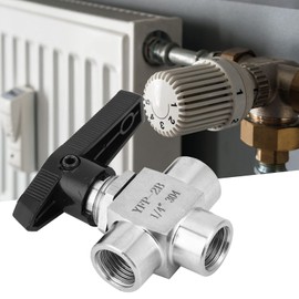 3-Way Ball Valve Stainless Steel 304 BSPP Internal Thread for Water Gas Oil Fuel Line Flow Control (BSPP 1/4 Inch)