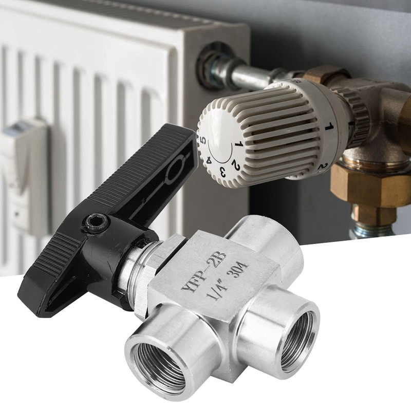 3-Way Ball Valve Stainless Steel 304 BSPP Internal Thread for