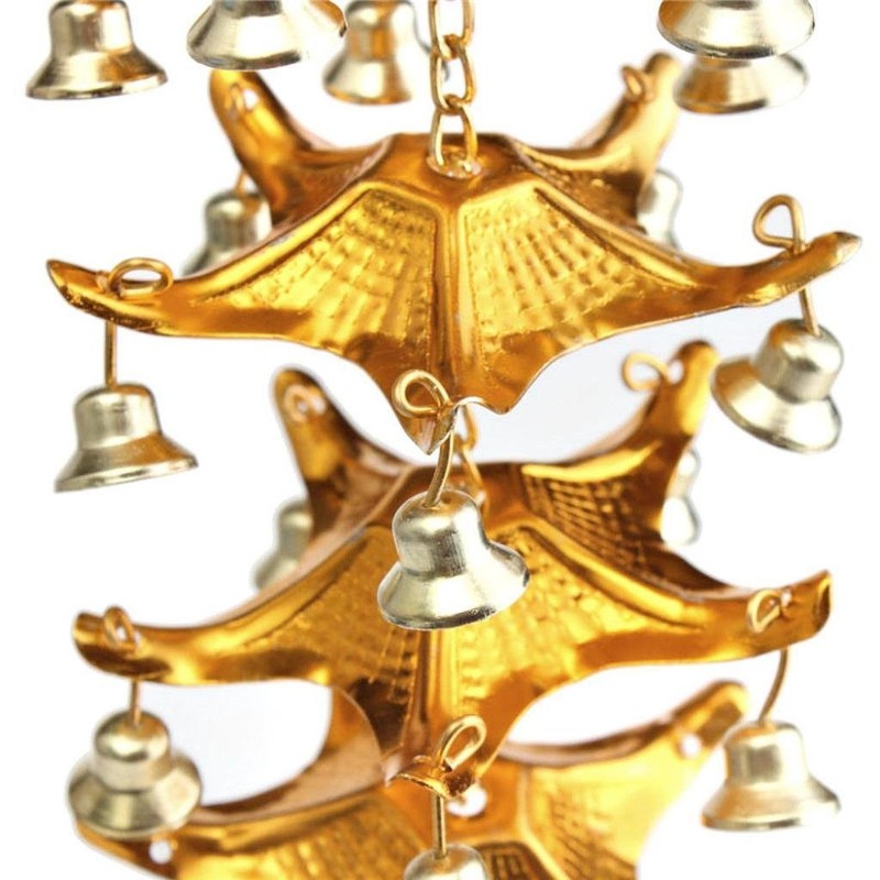 Chinese Feng Shui Lucky Brass Pagoda Wind Chime Great Help