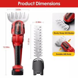LakeForest 24V Hedge Trimmer Handheld Grass Shear with Replaceable Blades Tool Portable