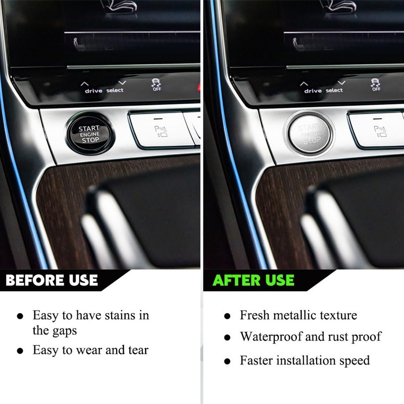 QZTYTY Car Push Start Button Cover, Ignition Switch Button, Engine