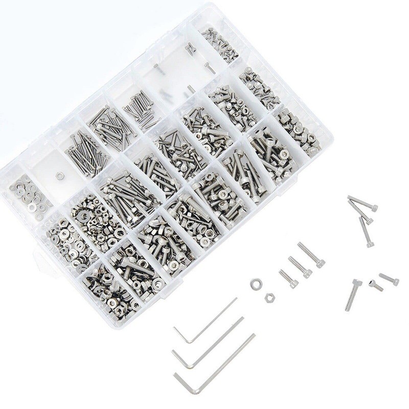DIGISHUO 1080Pcs M3/M4/M5 304 Stainless Steel Screw Bolts and Nuts