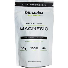 Citrato de Magnesio puro calidad Premium en Polvo 100g. Alta absorción. Ingredientes Naturales. 67 servicios.