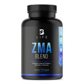 Mezcla de Zinc, Magnesio, Vitamina C, Colgeno Hidrolizado, Vitamina B6 y Calcio. 150 Cpsulas. Ingredientes naturales. ZMA Blend B Life.               