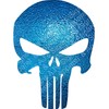 Skull Blue Glass Several Sizes to Choose from. Vinyl Sticker