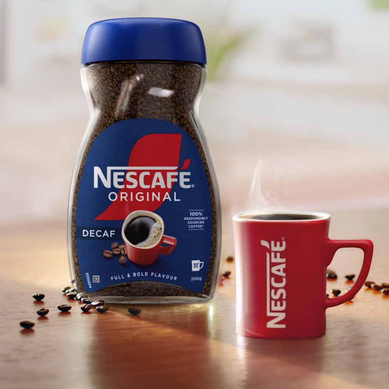 NESCAFÉ Original Decaf Instant Coffee 200g, Rich Aroma, Full &