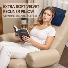 AHUAWA Neck Pillow for Recliner Chair, 14" Adjustable Recliner Pillow for Headrest, Soft Velvet Weighted Back Non-Slip Head Pillow for Recliner, Couch, Chair, Sofa