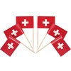QQSD Switzerland Toothpick Flag Swiss Small Mini Cupcake Topper Flags,100