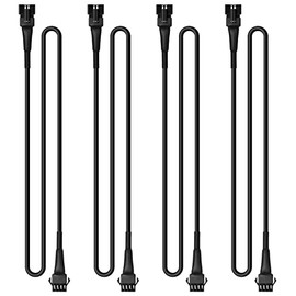 LPN 4Pcs-78 inch/6.56FT 4-Pin Medal RGB LED Rock Light Extension Cable Wire Cord Set Underglow Lights IP68 Waterproof Neon Lights