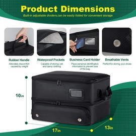 HIMAL HIMAL 2 Layer Golf Trunk Organizer, Golf Gifts for Men with Separate Ventilated Compartment, 2-Pair Capacity, Waterproof SUV Car Locker for Balls, Tees, Clothes, Gloves, Accessories, Golfer Gift