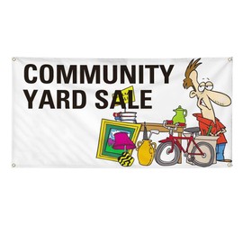 Vinyl Banner Multiple Sizes Community Yard Sale B Advertising Printing Business Outdoor Weatherproof Industrial Yard Signs 4 Grommets 24x36Inches