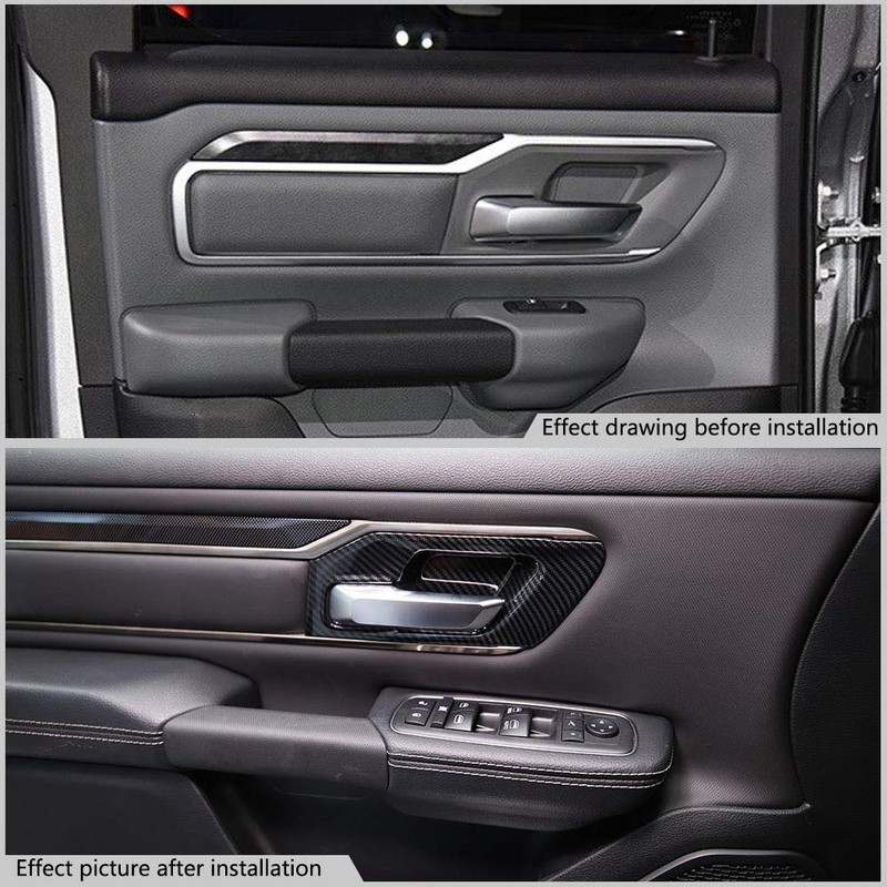 Korlot Carbon Fiber Style Interior Door Handle Bowl Panel Cover