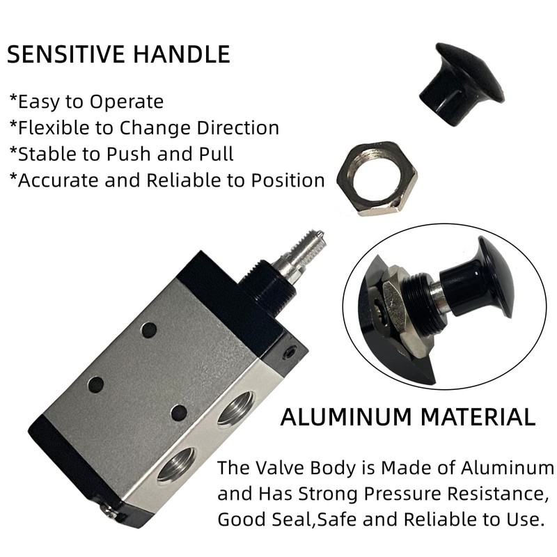 AOMAG Pneumatic 3/8" PT 5 Way 2 Postion Air Hand