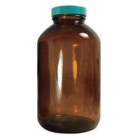 Qorpak GLC-02190 Wide Mouth Packer Bottle with 38-400 Green Thermoset F217 and PTFE Lined Cap, 4 oz, Amber (Pack of 24)