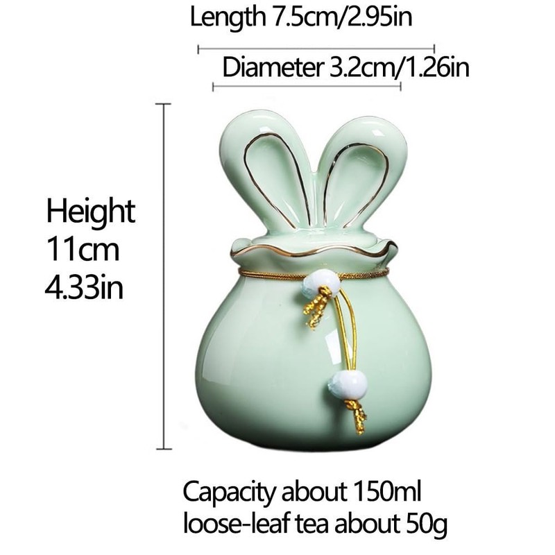 Leadigol Ceramic Jar Porcelain Tea Jar Food Storge Canister Dry