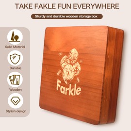 Farkle Classic Dice Game Set – Wooden Dice Tray with Storage Case, 2 Sets of Dice, Score Pad, Pen Holder & Built-in Scoring Guide – Family Game Night or Gift