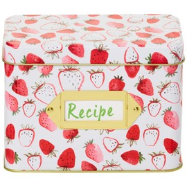 C.R. Gibson Strawberry Fields Box Set with Dividers Recipe Cards & Holder, 4.1" x W 6.6" L x 4.8" H, Multicolor
