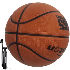 Senston 27.5"/28.5"/29.5" Basketball Balls Outdoor/Indoor Size 5/6/7 Basketballs 27/28/29 inch Basket Ball with Pump (Brown, 7/29.5)