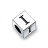 925 Sterling Silver Letter I Initial Square Block Bead Charm