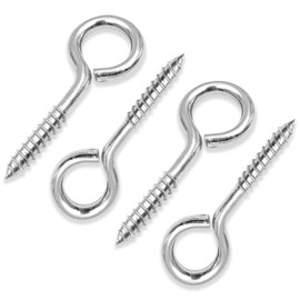 TuseRxln Eye Bolt Stainless Steel Screw Eyelets M8, Pack of 4 Stainless Steel Screw Eyelets, Ring Bolt, Robust Rustproof, Hook for Screw Hook, for DIY Cork Crafts, Hanging Wooden Frames