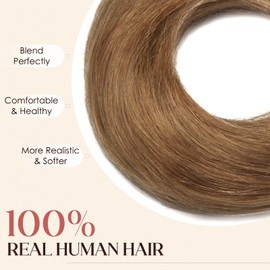 Hairro Brown Hair Bun Extensions 100% Real Remy Human Hair Messy Hair Piece Natural Scrunchie Updo Fake Donut Hairpiece for Women, Light Brown