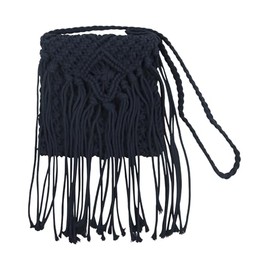 Kobe Lettuce B1618 Women's Bag, Pochette, Bag, Shoulder Bag, Bohemian Fringe, Summer, Resort, Travel, navy