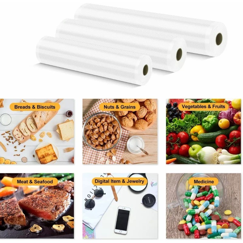 Darklove Bolsas Para Sellar Alimentos Al Vacío, 3 Rollos