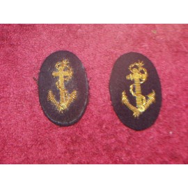 2  ORIG. WW II U.S. NAVY GOLD BULLION LINE OFFICER PATCHES  UNISSUED