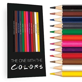"The One with the Colors" Colored Pencil Set for Fans of the Friends TV Show | Set of 12 Friends-Inspired Parody Pencils | Each Color Pencil Foil-Stamped with Clever Show References | Great Gift for Fans