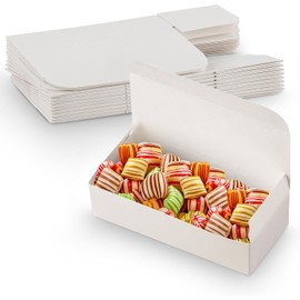 MT Products Candy and Chocolate Gift Box - 250 Pieces Extra Small White Fudge Box - Size of 5 x 2 1/4 x 1 1/4