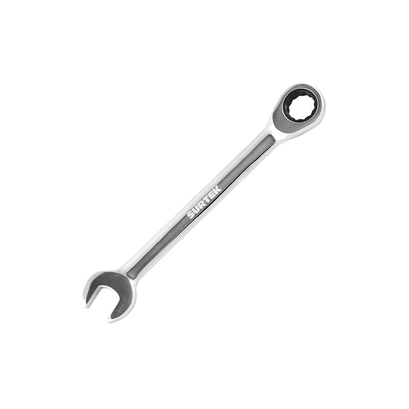 Surtek 100534 Llave combinada pulido espejo de matraca en pulgadas,