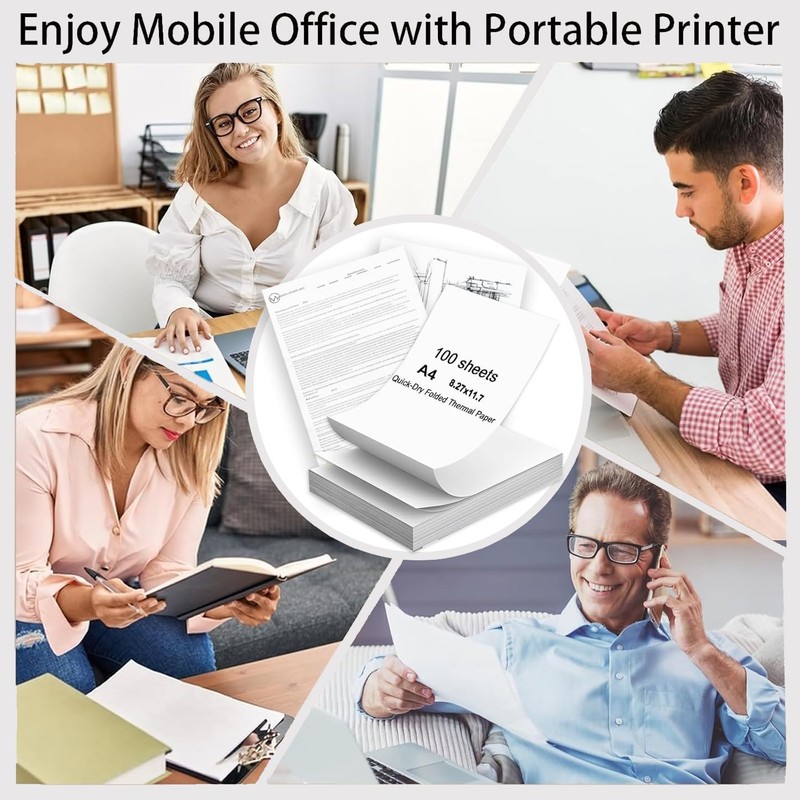 200 Sheets A4 Thermal Paper(100 Folded & 100 Single), Thermal