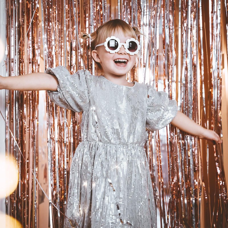 sourcing map Foil Fringe Garland 10 Ft White Metallic Tinsel