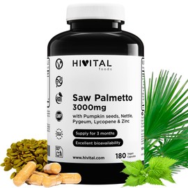 Saw Palmetto 3000mg 180 Vegan Capsules for 3 Months