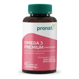 Suplemento Omega 3 Premium Concentrado - Pronat - 1,500 mg EPA+DHA 60 Cápsulas