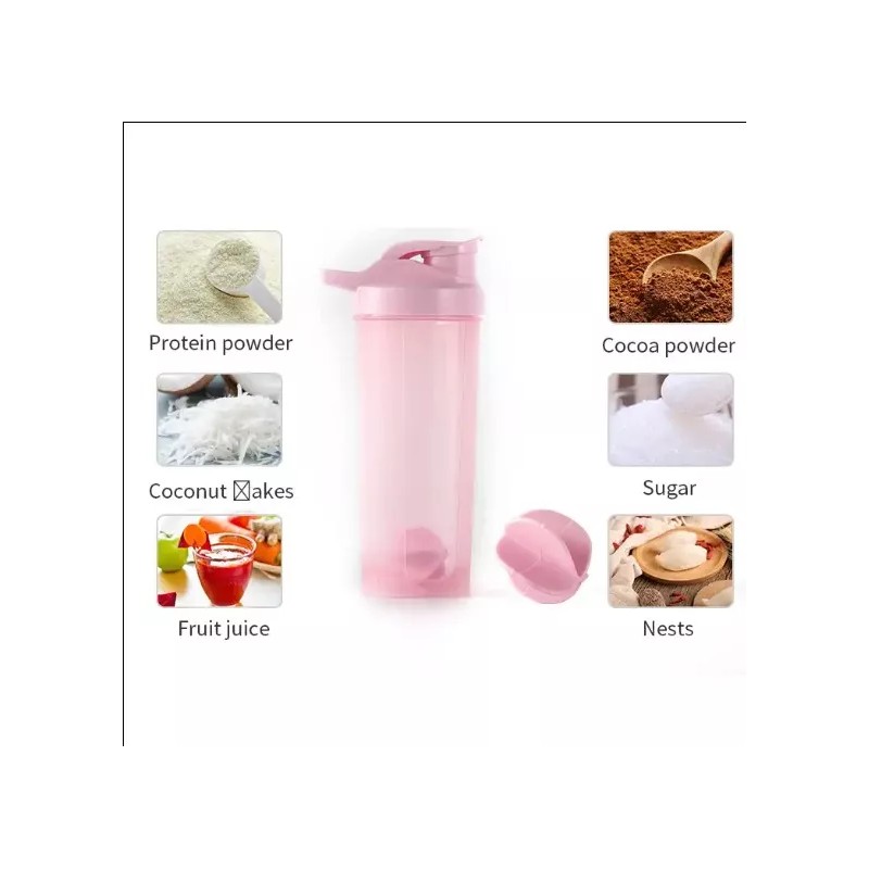 botella para gym Vaso Shaker Mezclador Con Bola Proteína Gym