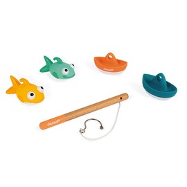 Janod - Fishing Game - Includes 2 Water Splashes - Bath Toy for Babies and Toddlers - From 2 Years, J04715