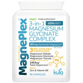 MagnePlex – 2454mg Magnesium Glycinate 3-in-1 Complex - 90 Vegan Capsules